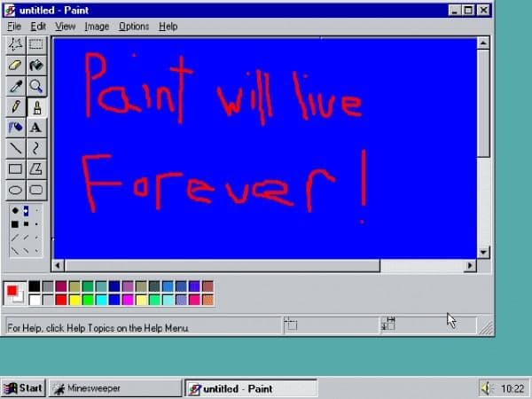 Paint vo Windows 95/98