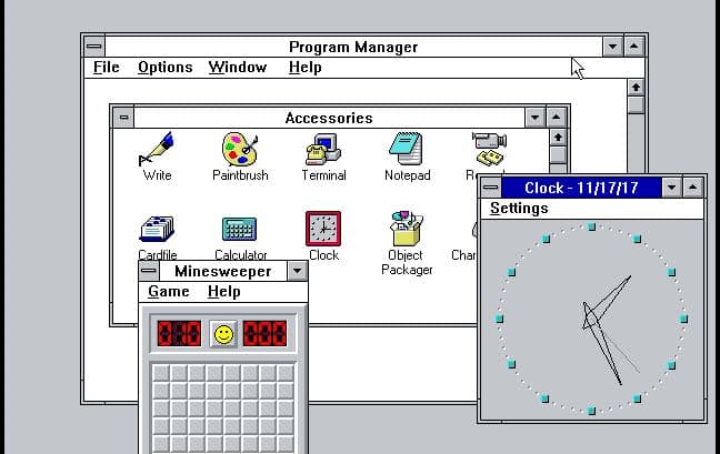 Windows 3.1 a Minesweeper